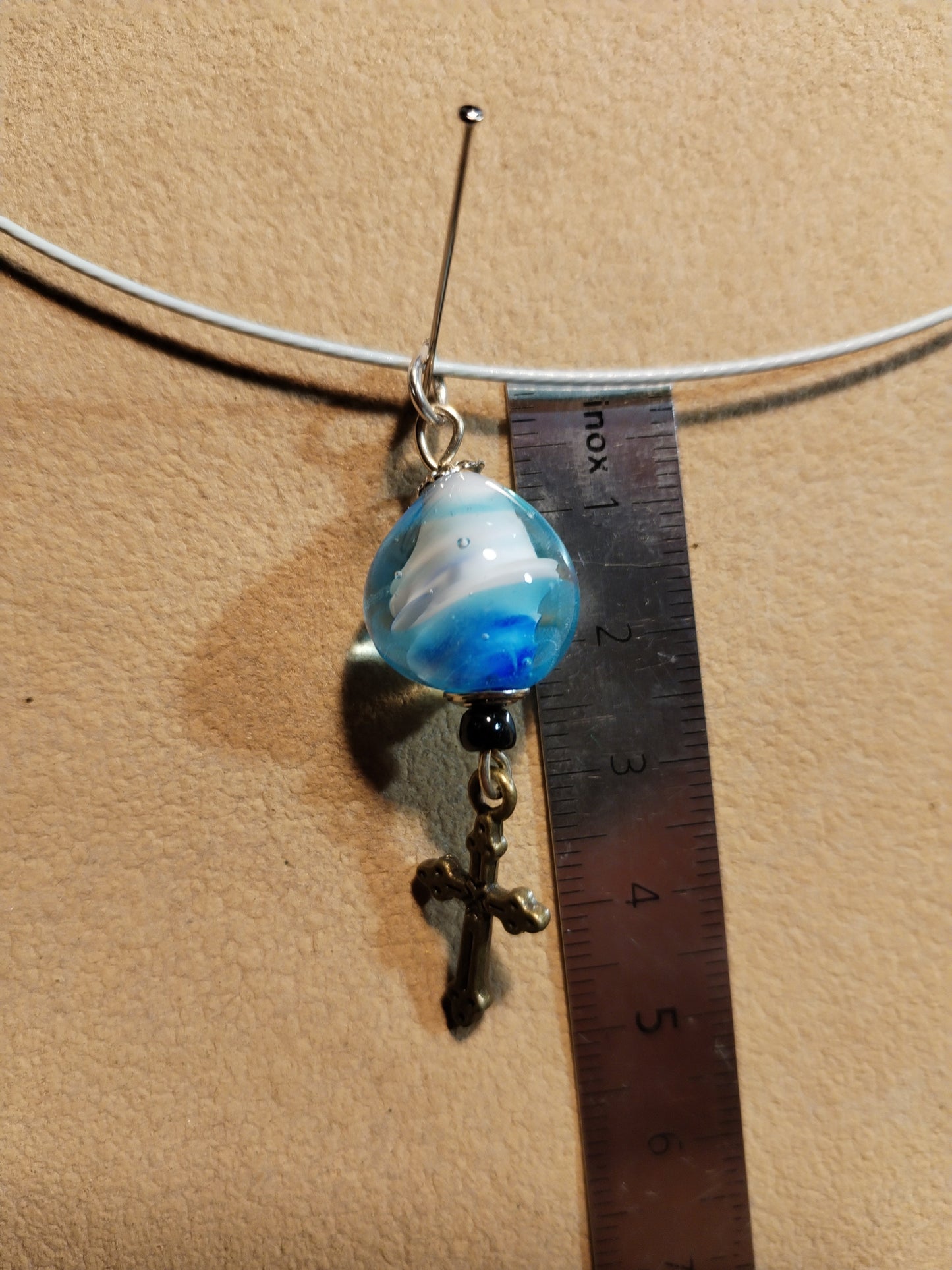 10 Pendentifs "Oeuf Pâques en Perles de verre"