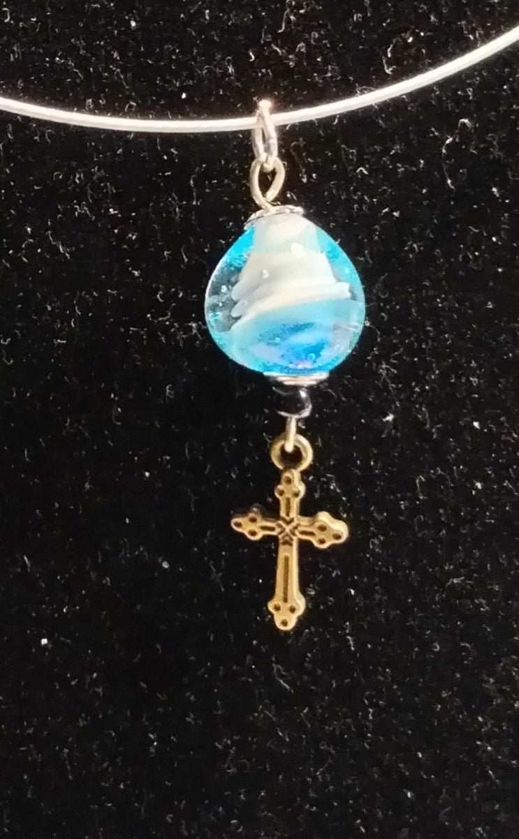 10 Pendentifs "Oeuf Pâques en Perles de verre"